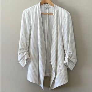 Rachel Zoe White Blazer with Ruched Sleeves